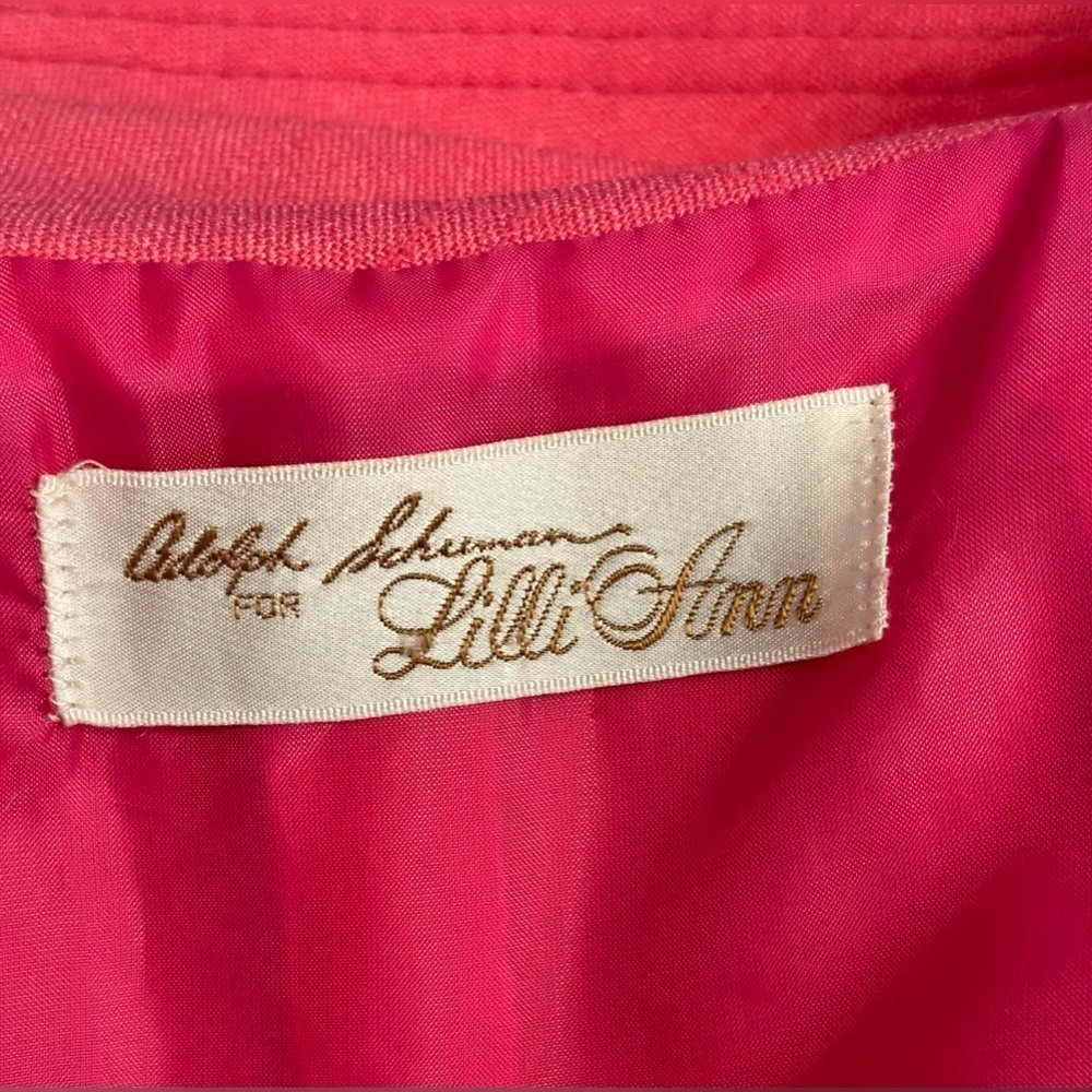 Vintage Adolph Schuman for Lilli Ann Open Front Blazer Jacket Fuchsia Pink - Picture 7 of 9
